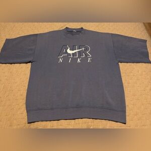 Vintage Nike Air White Tag Embroidered Blue Crewneck Short Sleeves Size M
